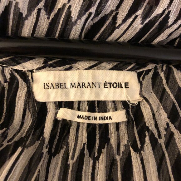 Isabel Marant Etoile Patterned Silk Blouse, size 42 - Picture 6 of 7